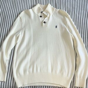 Polo by Ralph Lauren Light Cream Button-Up Sweater